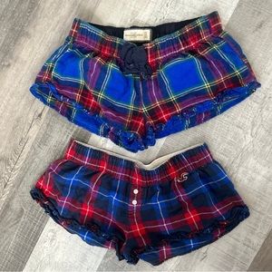 Hollister Plaid pj shorts bundle